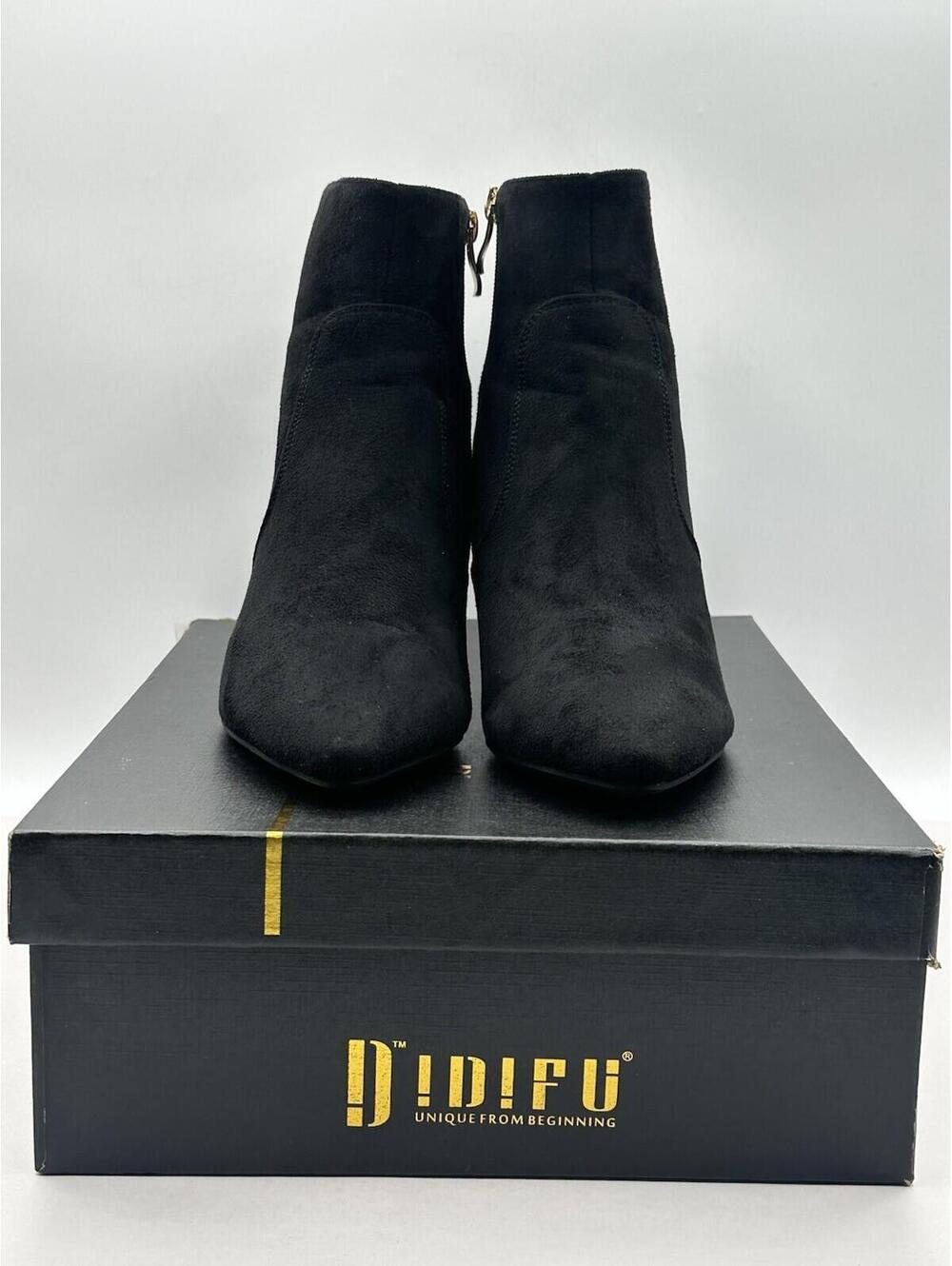 IDIFU Clara_L Black Suede Pointed Toe Ankle Bootie Size 8.5